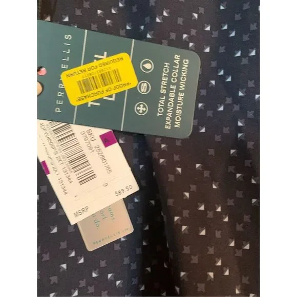 NWT Men's Perry Ellis Black Button Down Shirt Size 2XL - Picture 5 of 5